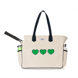 Ame & Lulu Ladies Love All Tennis Court Bags - Green Hearts