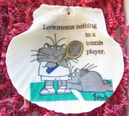 Tennis Themed Hand Crafted Oyster Shells Gifts - Love means nothing to a tennis player!