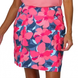 JoFit Ladies & Plus Size 17" Mina Pull On Golf Skorts - Sherbet Punch (Blooms Print)
