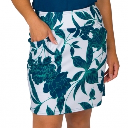 JoFit Ladies & Plus Size 17" Mina Pull On Golf Skorts - Gin & Tonic (Femme Floral)