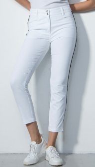 Daily Sports Ladies GLAM Zip Front Golf Ankle Pants - White