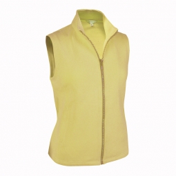 Monterey Club Ladies & Plus Size Lightweight Ribs Front Zip Golf Vests - Banana Cream