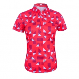 Monterey Club Ladies & Plus Size Geometric Print Short Sleeve Golf Polo Shirts - Assorted Colors