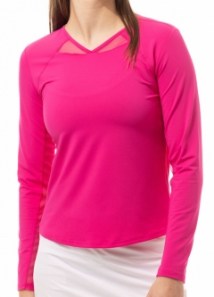 SanSoleil Ladies SOLTEK Lux Long Sleeve Solid Tee Tennis/Golf Sun Shirts - Assorted Colors