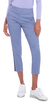 Swing Control Ladies PEACOCK Modern Techno 26" Pull On Print Golf Ankle Pants - Blue