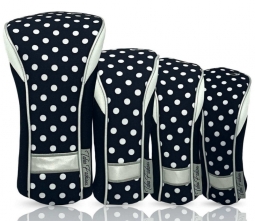 Taboo Fashions Ladies 4-Pack Set Golf Club Headcovers - City Lights Polka Dots