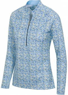 GN Ladies MARQUEE SOLAR XP Long Sleeve ½-Zip Golf Shirts - BAL HARBOUR (Blue Haze)