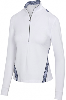 GN Ladies & Plus Size JOURNEY Solar XP Long Sleeve ½-Zip Golf Shirts - BOTANICA (White)
