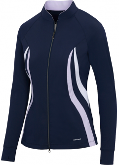 GN Ladies & Plus Size TROPIC Solar XP Long Sleeve Full Zip Golf Shirts - BOTANICA (Navy)
