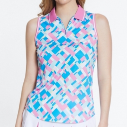 Sport Haley Ladies & Plus Size Aubrey Sleeveless Golf Polo Shirts - Bermuda (Scuba Blue)