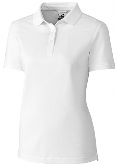 SALE Cutter & Buck Ladies Advantage Tri-Blend Short Sleeve Golf Polo Shirts - White