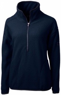 SPECIAL Cutter & Buck Women's Plus Size Cascade Eco Sherpa Fleece Pullover Golf Jackets - Navy Blue
