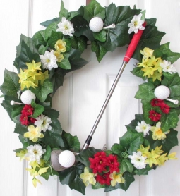Golf Theme Handmade Spring Wreaths - Golf Club & Golf Balls