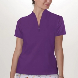 Skort Obsession Ladies & Plus Size Short Sleeve Quarter Zip Golf Shirts - Assorted Colors