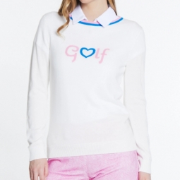 Sport Haley Ladies & Plus Size I Love Golf Long Sleeve Golf Sweaters - Bermuda (Pink Sand)