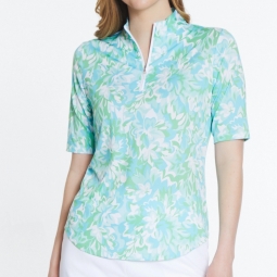 Sport Haley Ladies & Plus Size Avery 1/2 Sleeve Golf Polo Shirts - Blue Bayou (Reef)