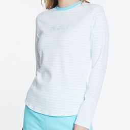 Sport Haley Ladies & Plus Size The Club Long Sleeve Golf Crew Shirts - Blue Bayou (Mist)
