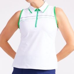 Kinona Ladies Sun Kissed Sleeveless Golf Shirts - Early Summer (White)
