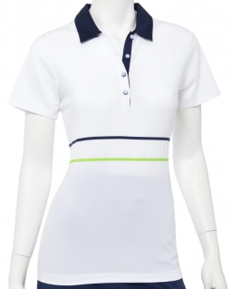 SALE EP New York Ladies Short Sleeve Golf Polo Shirts - GOOD SPORT (White Multi)