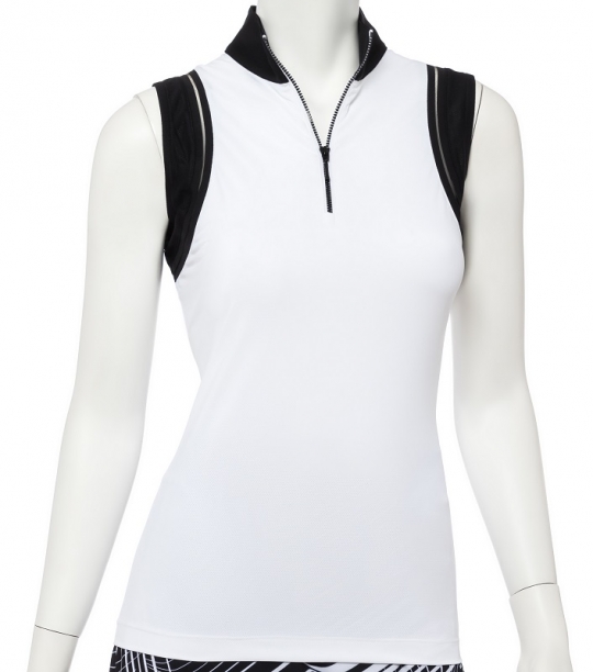 ladies white sleeveless golf shirts