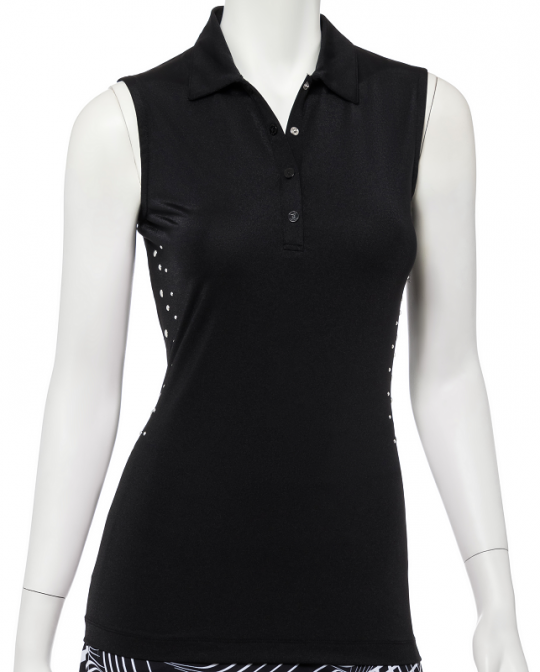 black sleeveless golf shirt