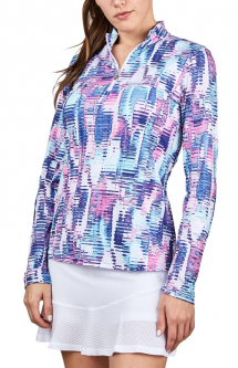 SPECIAL Sofibella Ladies Long Sleeve Mock Golf Shirts - UV FEATHER (Assorted Colors)