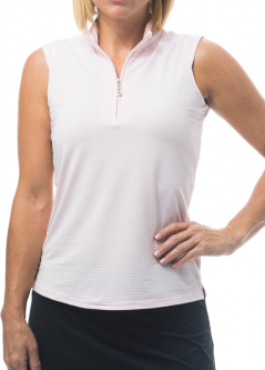 SanSoleil Ladies SolTek ICE Sleeveless Zip Mock Golf Shirts - Assorted Colors
