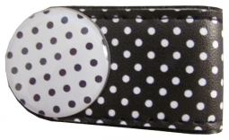 BOG Golf Crocodile Clip with Golf Ball Markers - Polka Dots (Black & White)