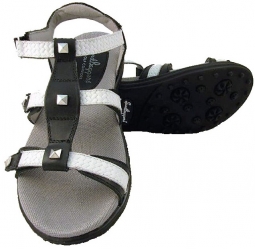 Sandbaggers Ladies Golf Sandals - CECE Black/White