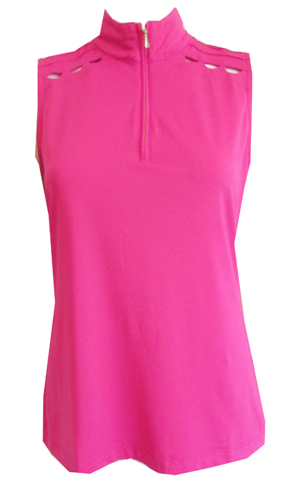 pink sleeveless golf shirt