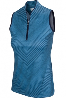 SALE Greg Norman Ladies ML75 2Below Sleeveless Golf Shirts - ESSENTIALS (Navy & Paradise)