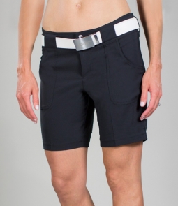 JoFit Ladies 7.5" Inseam Belted Zip Front Golf Shorts - Essentials (Black)