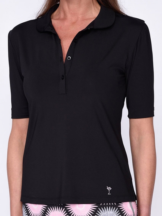 ladies black golf shirt