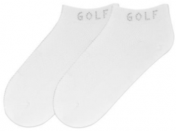 K Bell Ladies Rhinestone Golf Footie Socks - White