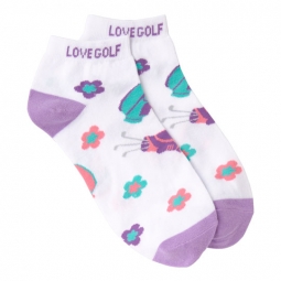 K Bell Ladies Golf Sport Socks – Love Golf Ankle Socks (White)