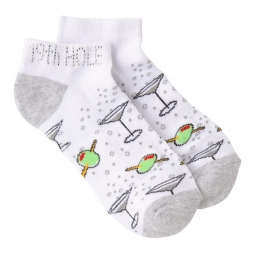 K Bell Ladies Golf Sport Socks - 19th Hole Quarter Socks (White)