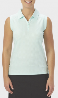 SALE Nancy Lopez Women's Plus Size GRACE Sleeveless Golf Polo Shirts - ESSENTIALS (Mist)
