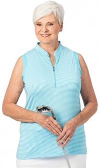 SALE Nancy Lopez Women's Plus Size FLEX Sleeveless Golf Shirts - Aquarius/White