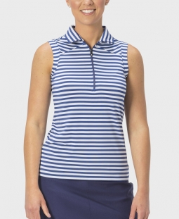 Nancy Lopez Ladies & Plus Size FLIGHT Sleeveless Golf Shirts - TRIBAL (Midnight/White & Black/White)