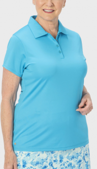 SALE Nancy Lopez Ladies LEGACY Short Sleeve Golf Polo Shirts - ESSENTIALS (Peacock)