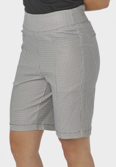 SALE Nancy Lopez Women's Plus Size PULLY 18" Pull On Golf Shorts - White/Black (Lace Print)