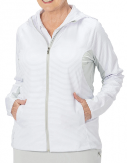 Nancy Lopez Women's Plus Size PIVOT Long Sleeve Golf Jackets - White Multi