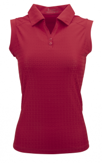 SALE Nancy Lopez Ladies JOURNEY Sleeveless Golf Polo Shirts - ESSENTIALS (Cherry)