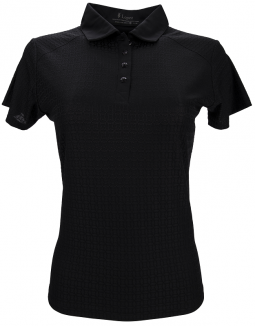 Nancy Lopez Ladies & Plus Size JOURNEY Short Sleeve Golf Polo Shirts - ESSENTIALS (Black & White)