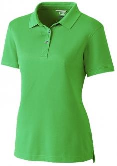 SALE Cutter & Buck Women's Plus Size Advantage Tri-Blend Short Sleeve Golf Polo Shirts - Cilantro