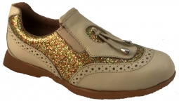 Sandbaggers Ladies Golf Shoes - MADISON II Gold Sparkle
