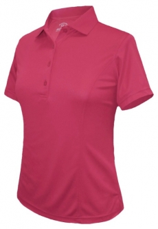 SALE Monterey Club Ladies Medium Weight Solid ShortSleeve Golf Shirts - Raspberry