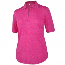 Monterey Club Ladies Melange Jersey Elbow Sleeve Golf Shirts - Assorted Colors
