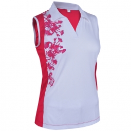 Monterey Club Ladies Dry Swing Dianthus Blocking Sleeveless Golf Shirts - Two Colors