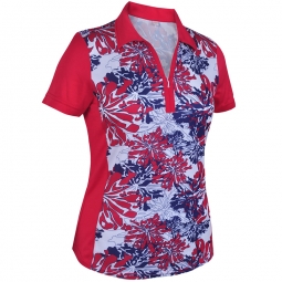 Monterey Club Ladies & PlusSize Ladies Dry Swing Popcorn Print Short Sleeve Golf Shirts- Asst Colors